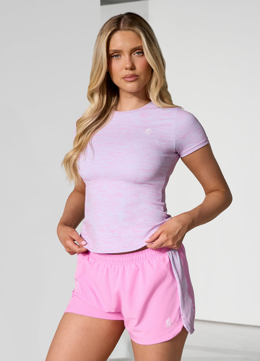 Gym King 365 Short Sleeve Tee - Hydrangea Blue/Bubblegum Pink Grindle