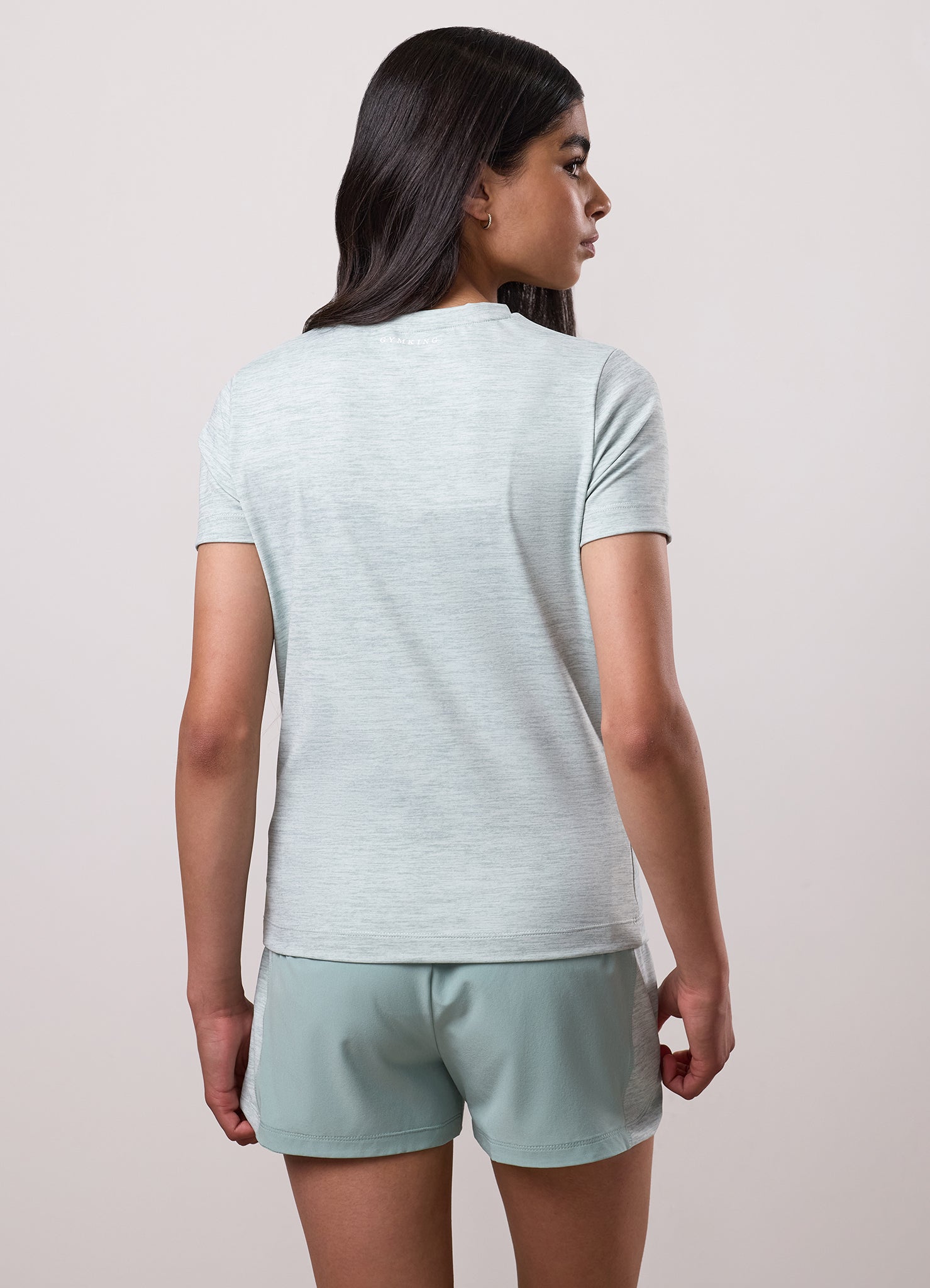 Gym King Kids 365 Short Sleeve Tee - Green Mist Grindle