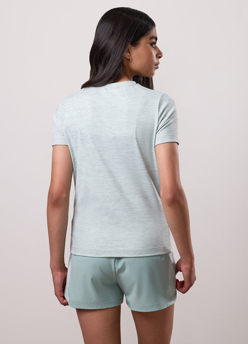 Gym King Kids 365 Short Sleeve Tee - Green Mist Grindle