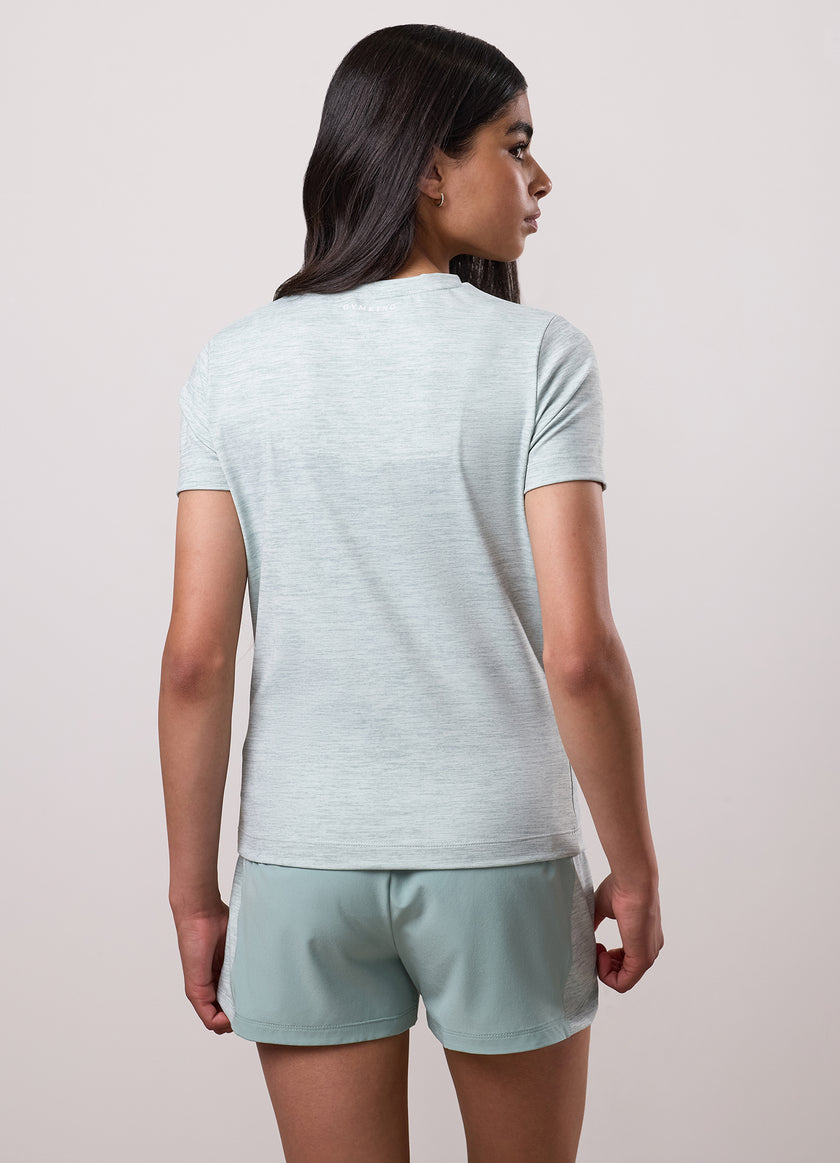 Gym King Kids 365 Short Sleeve Tee - Green Mist Grindle