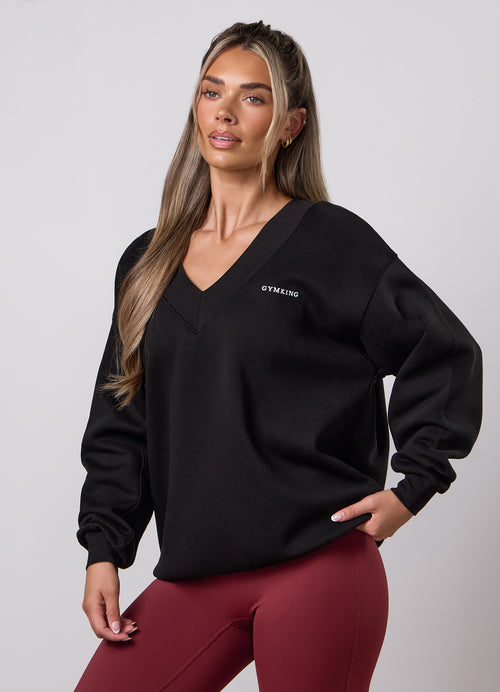 Gym King 365 V-Neck Sweatshirt - Black