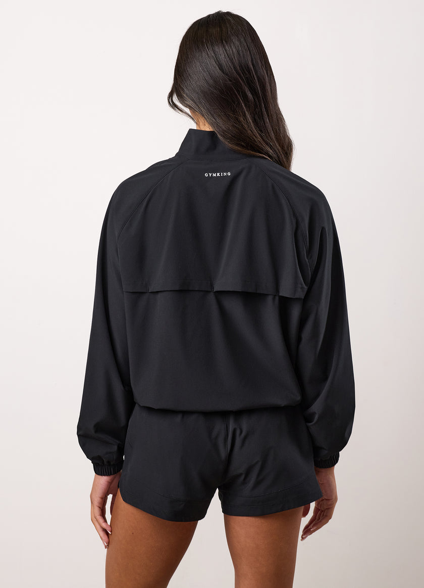 Gym King Woven Windbreaker - Black