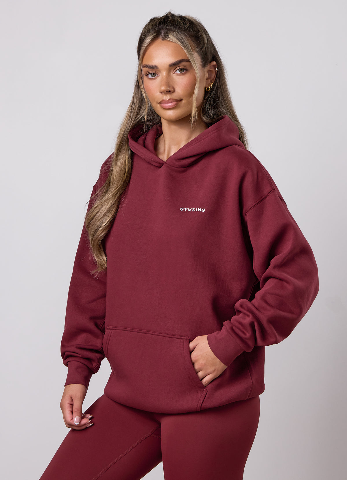 Gym King 365 Relaxed Fit Hoodie - Claret