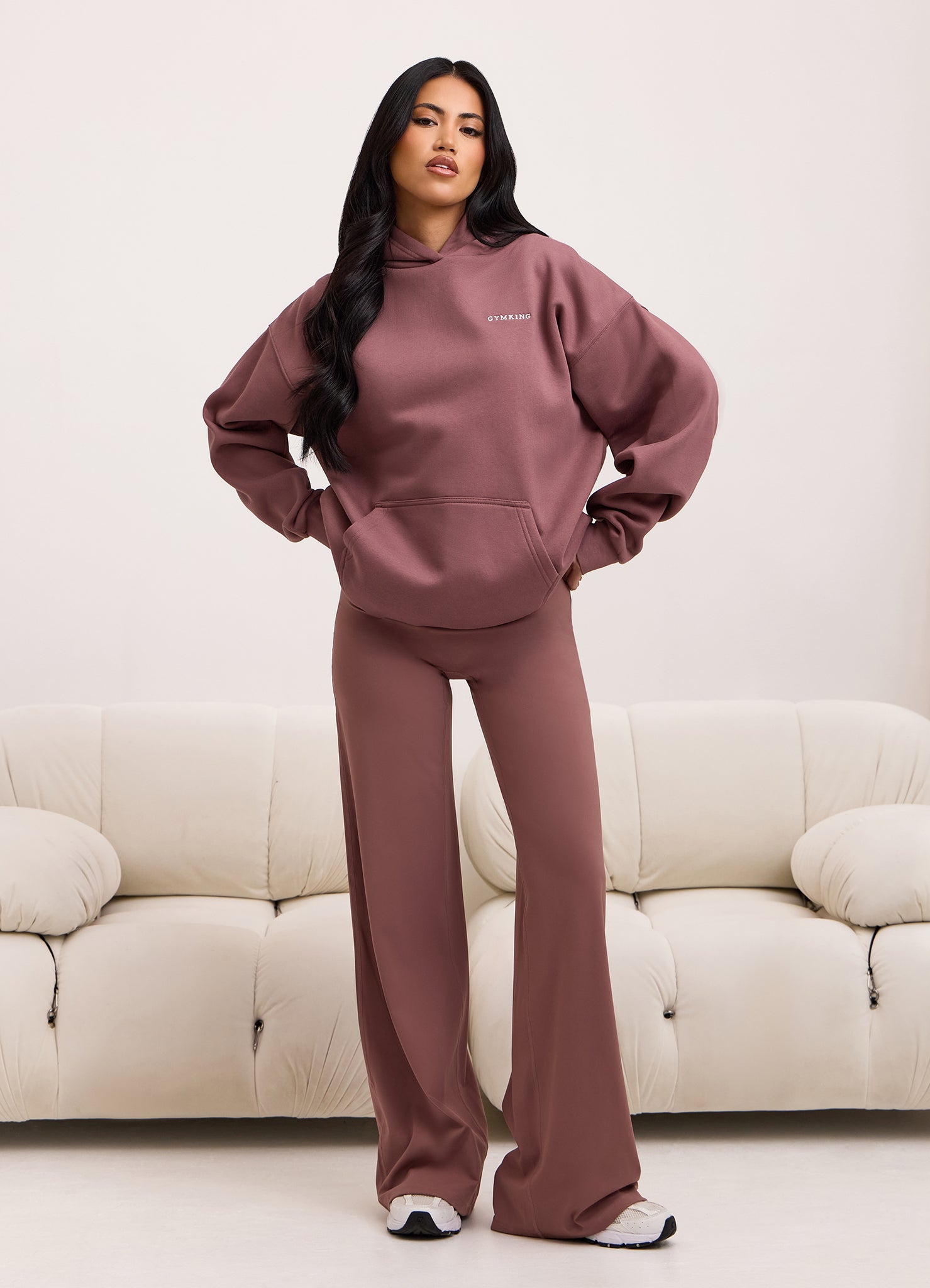 Gym King 365 Relaxed Fit Fleece Hoodie - Brown Plum