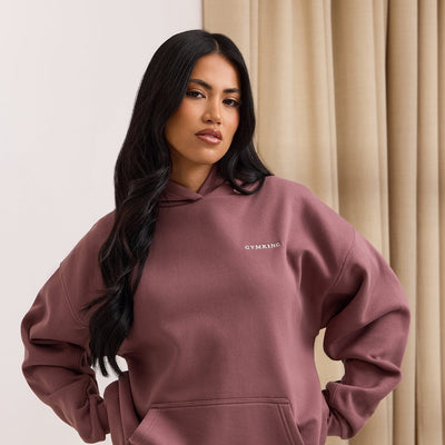 Gym King 365 Relaxed Fit Fleece Hoodie - Brown Plum