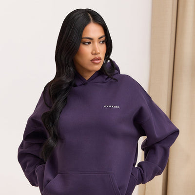 Gym King 365 Relaxed Fit Fleece Hoodie - Aubergine