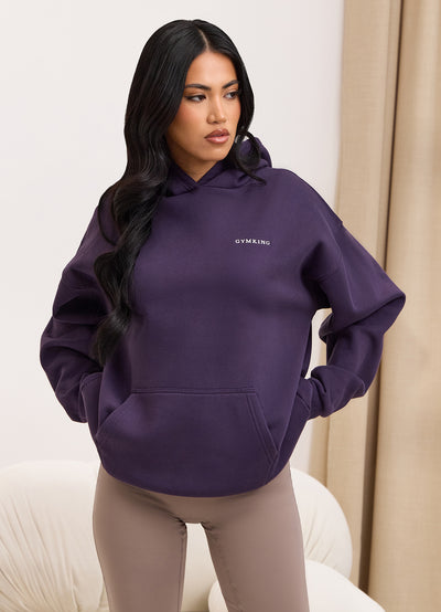 Gym King 365 Relaxed Fit Fleece Hood - Aubergine