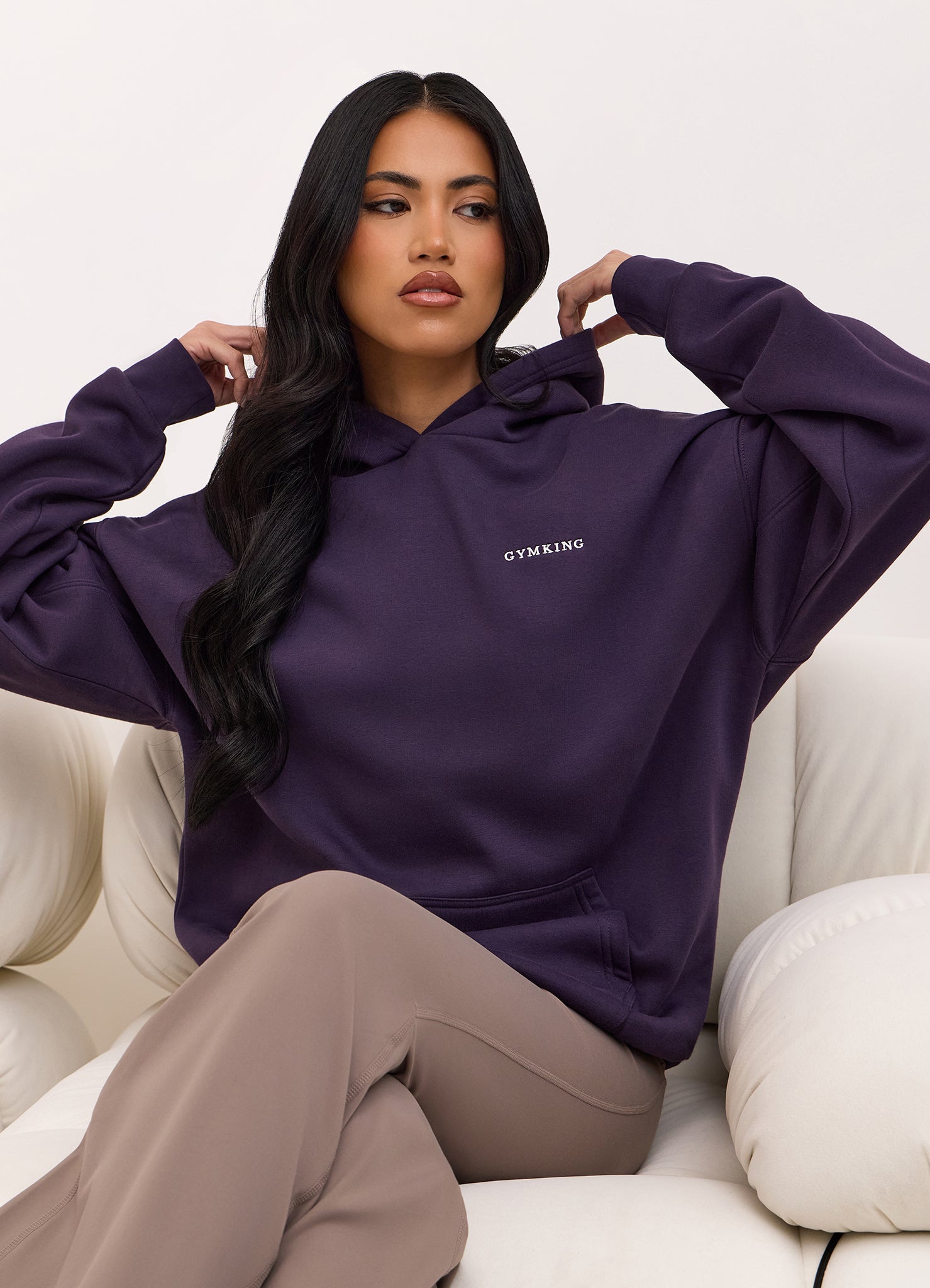 Gym King 365 Relaxed Fit Fleece Hood - Aubergine