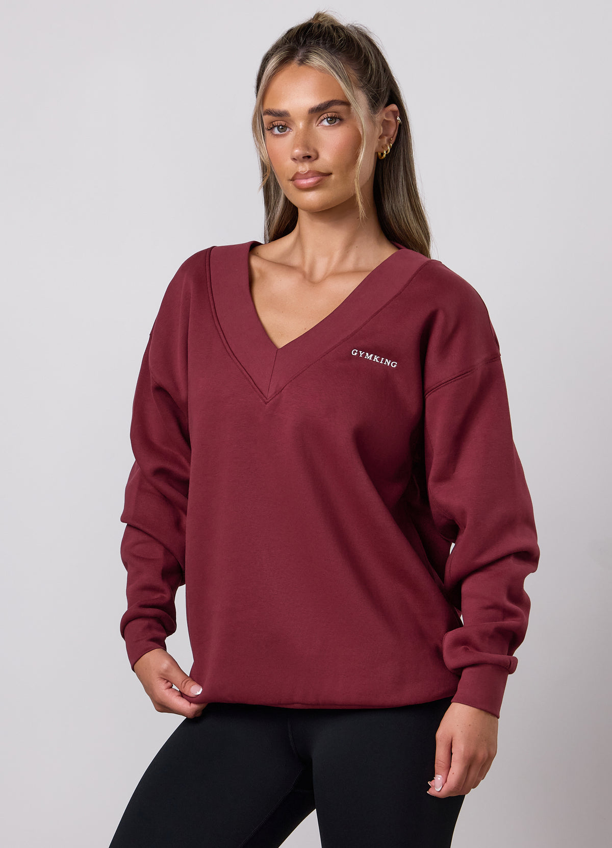 Gym King 365 V-Neck Sweatshirt - Claret