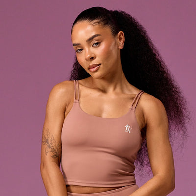 Gym King 365 Long Line Tank - Pale Chestnut