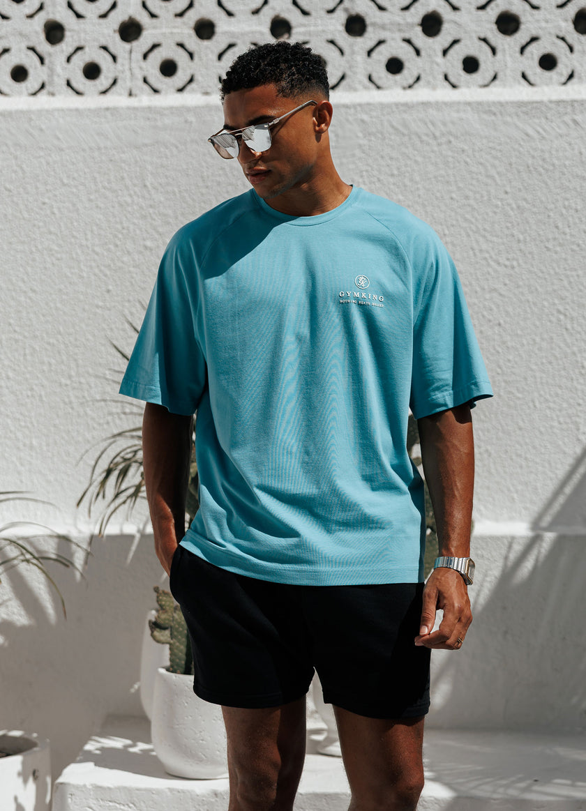 Gym King Focus Relaxed Fit Tee - Aquatic Blue
