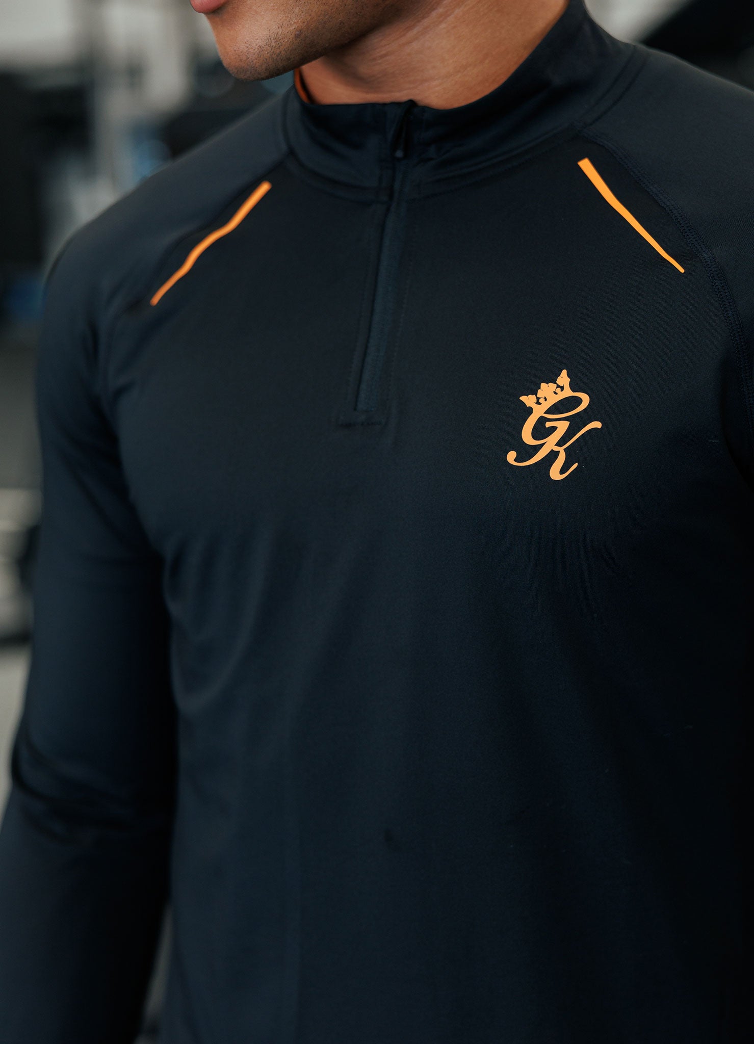 Gym King Flex 2.0 1/4 Zip Funnel - Black/Amber
