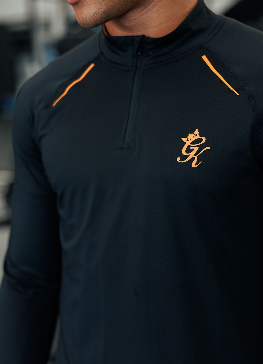 Gym King Flex 2.0 1/4 Zip Funnel - Black/Amber