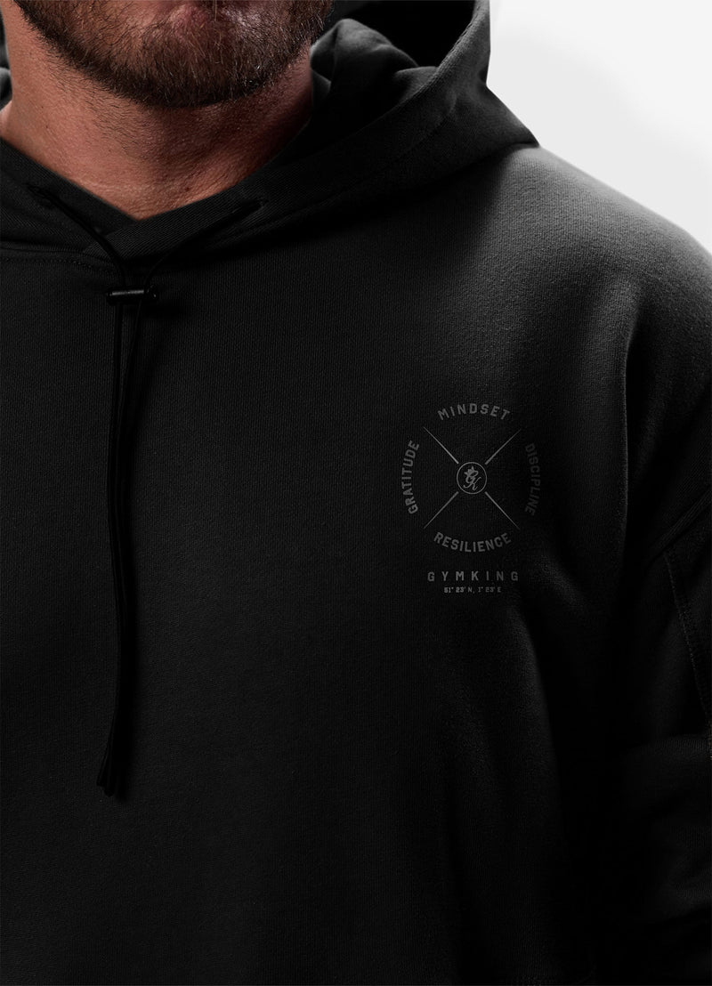 Gym King Compass Hood Tracksuit - Black