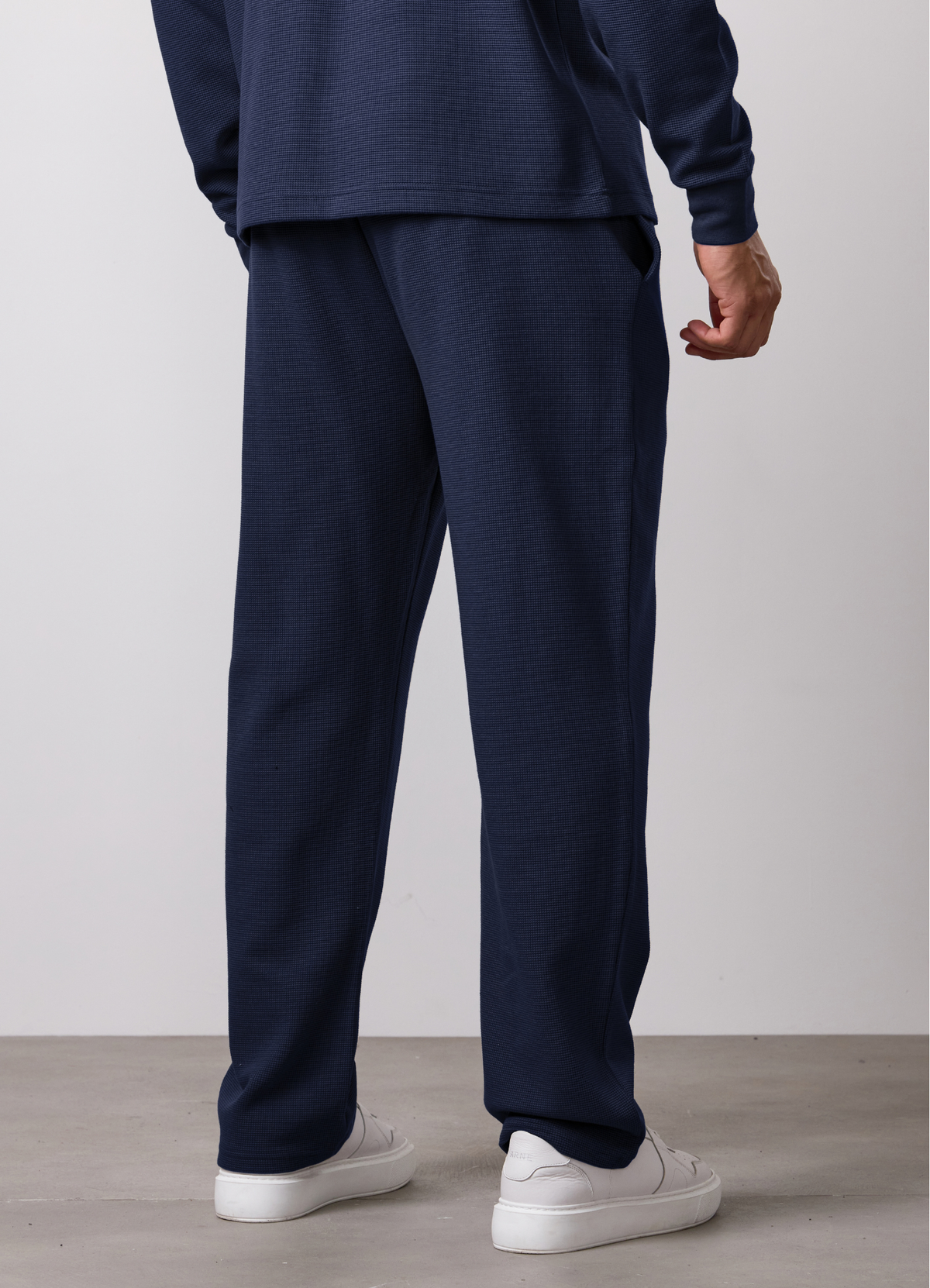 Gym King Signature Waffle Straight Leg Jogger - Navy