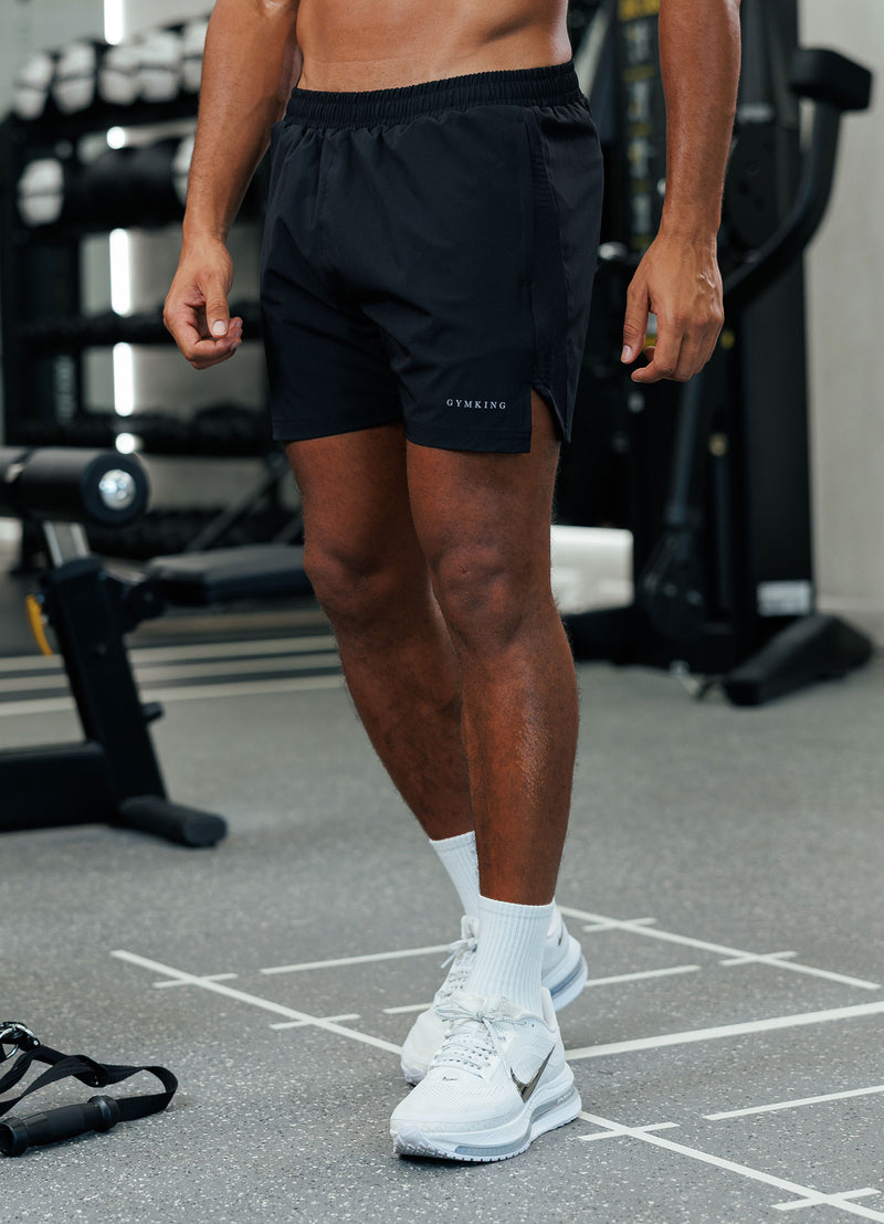 Gym King Geometric Knit Linear Short - Black