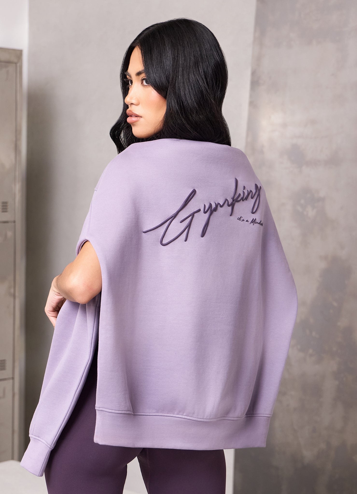 Gym King Script Mindset Hood - Dusky Purple