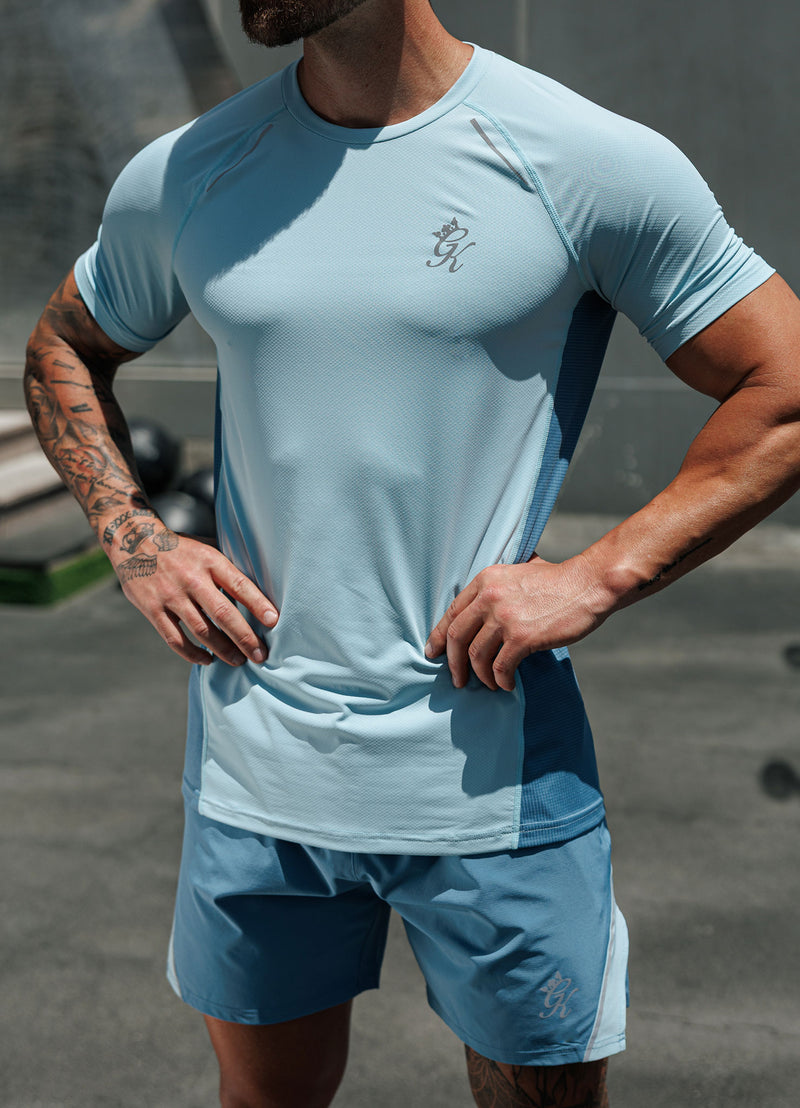 Gym King Flex 2.0 Tee - Iced Aqua/Coastal Blue