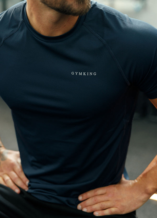 Gym King Energy Linear Tee - Navy