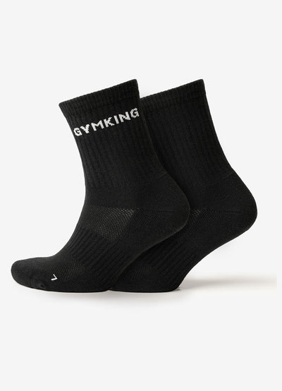 Gym King Linear Crew Sock (2pk) - Black