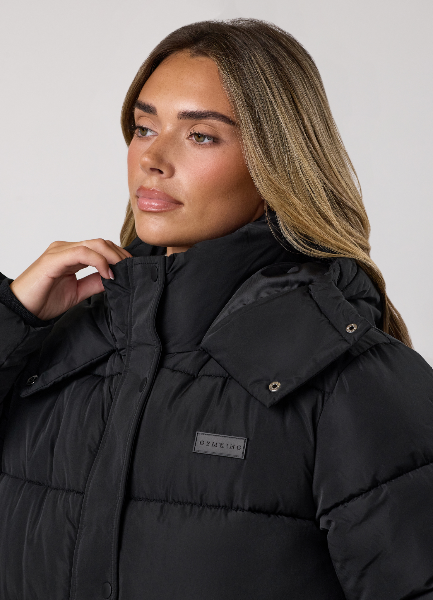 Gym King Longline Quilted Puffer Coat - Black
