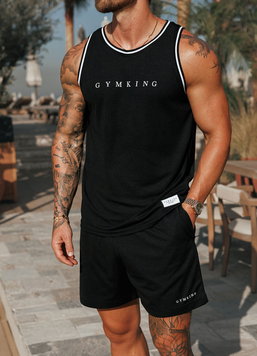 Gym King Brooklyn Mesh Vest - Black