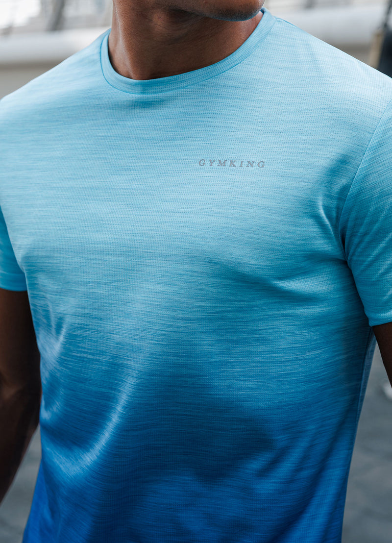 Gym King Ombre Space Dye Tee - Ocean Breeze