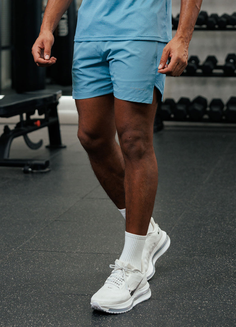 Gym King Geometric Knit Short - Sea Mist