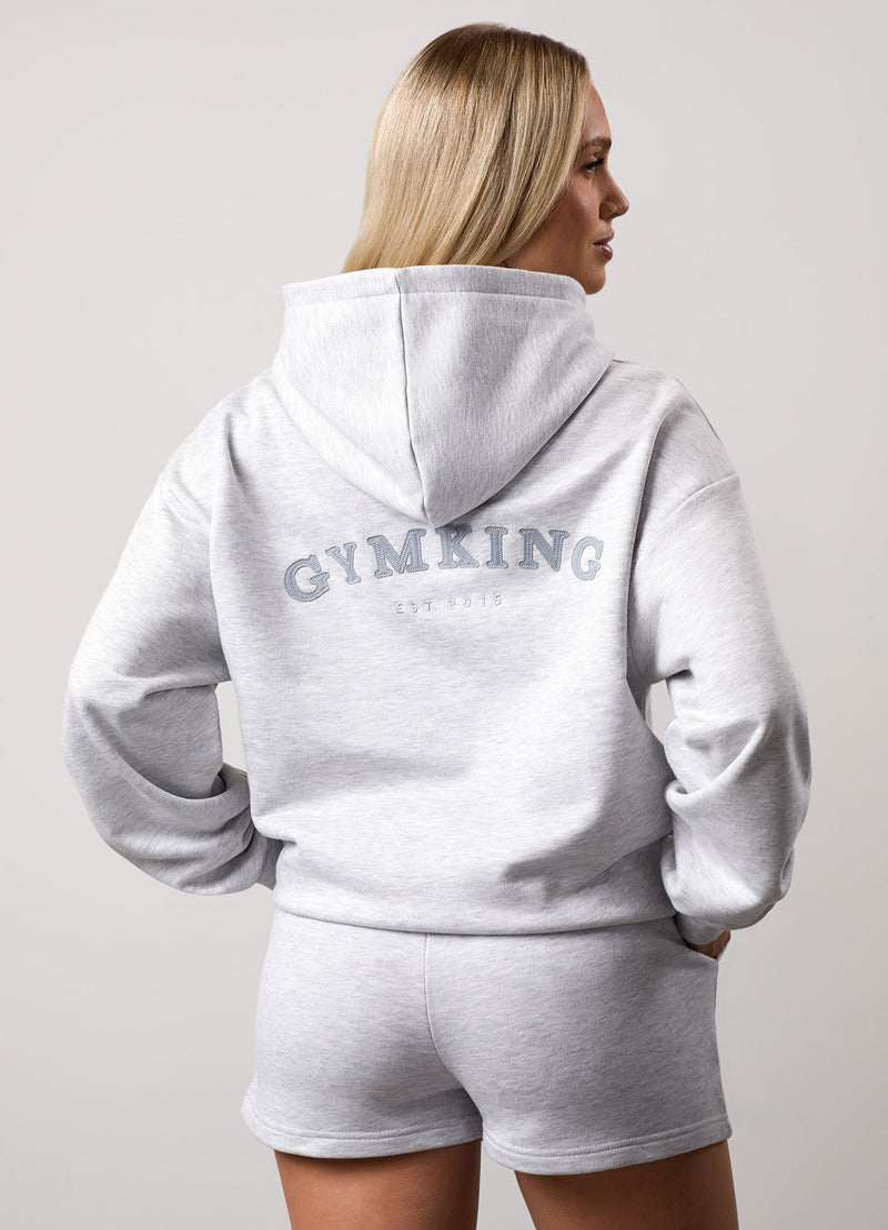 Gym King Compose Relaxed Fit Hood - Snow Marl