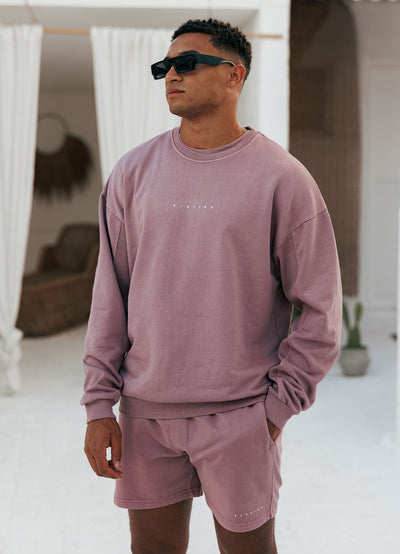 Gym King Purpose Washed Crew - Dusky Mauve
