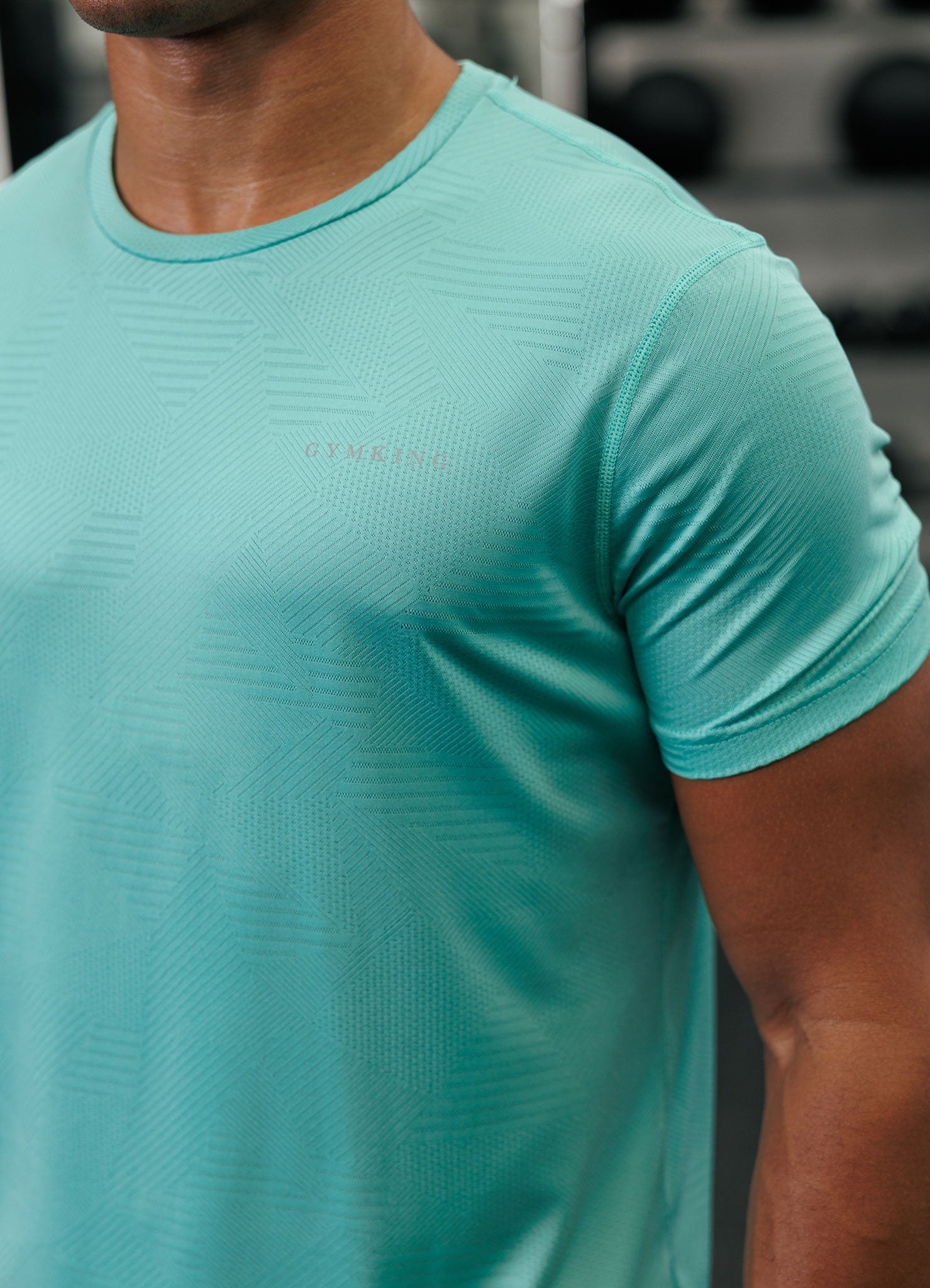 Gym King Geometric Knit Tee - Apple Green