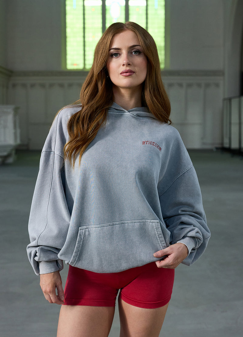 Gym King Limitless Oversized Hood - Washed Light Grey