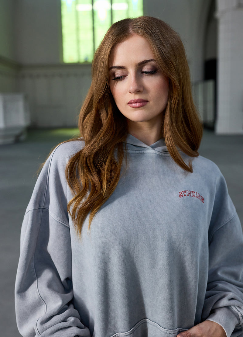 Gym King Limitless Oversized Hood - Washed Light Grey