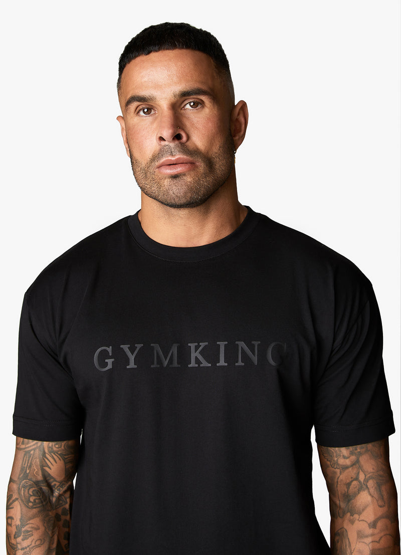 Gym King Covert Linear Logo Tee - Black