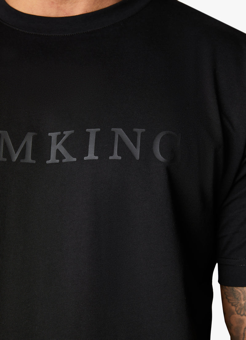 Gym King Covert Linear Logo Tee - Black
