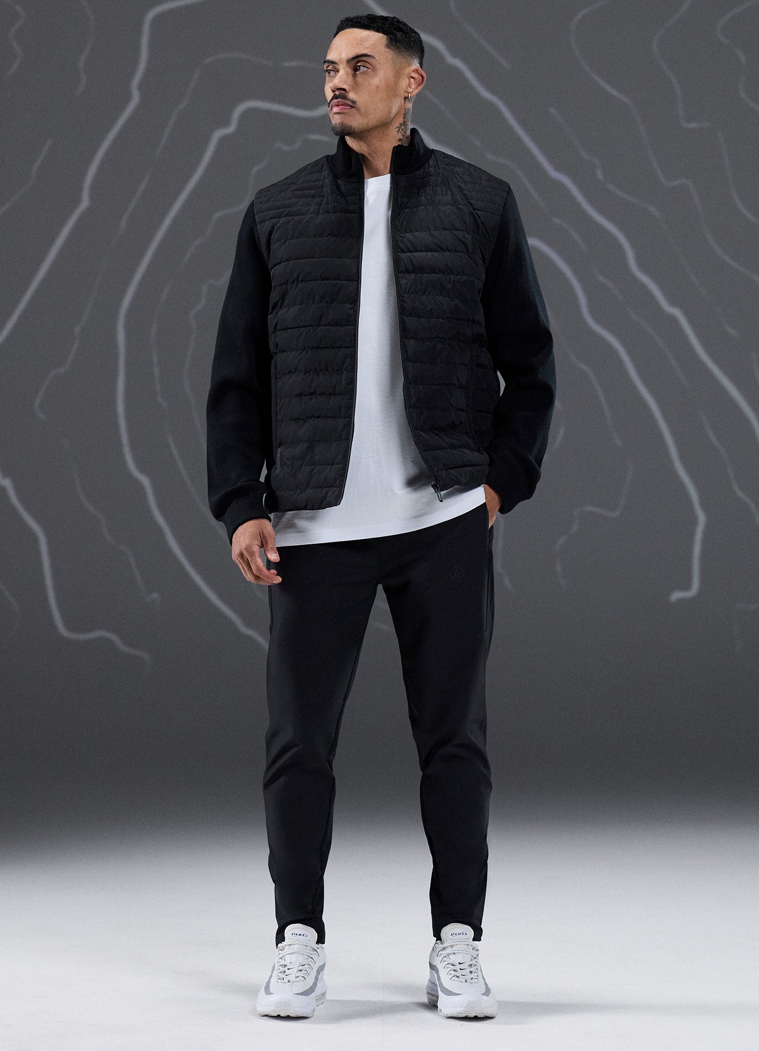 Gym King Rebellion Rushmore Light Quilted Knit Jacket - Black