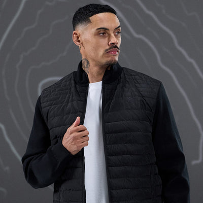 Gym King Rebellion Rushmore Light Quilted Knit Jacket - Black