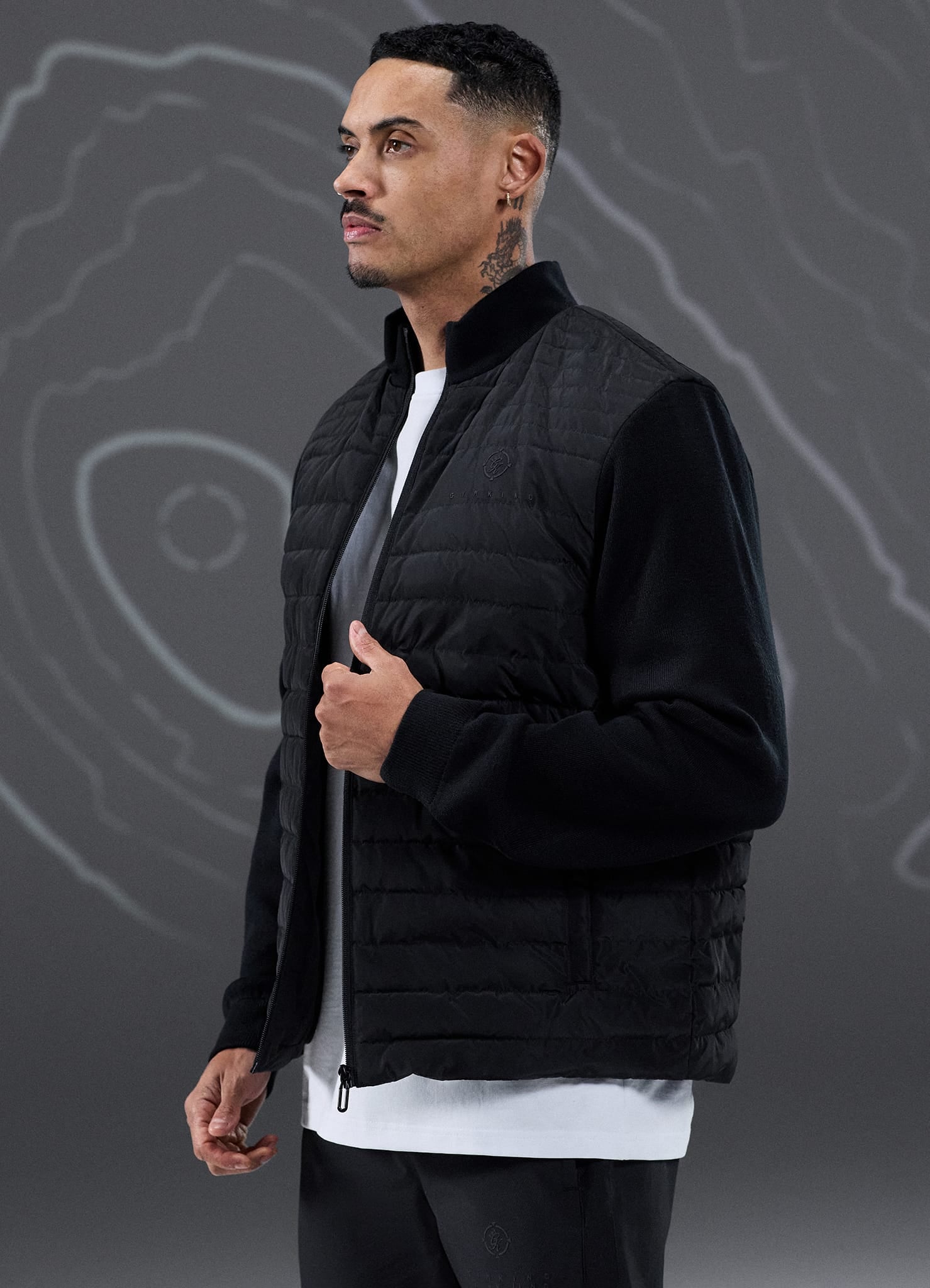 Gym King Rebellion Rushmore Light Quilted Knit Jacket - Black