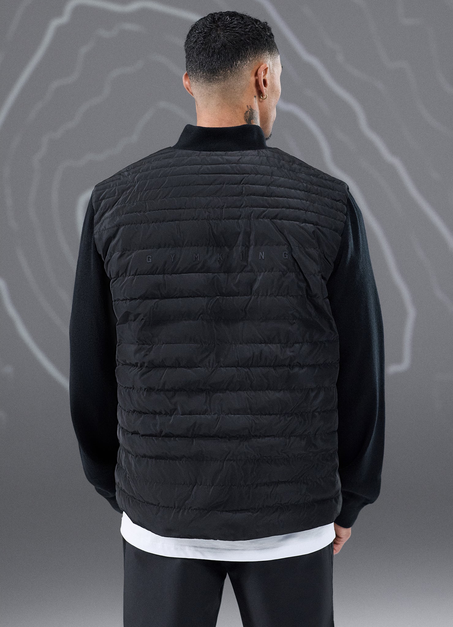 Gym King Rebellion Rushmore Light Quilted Knit Jacket - Black