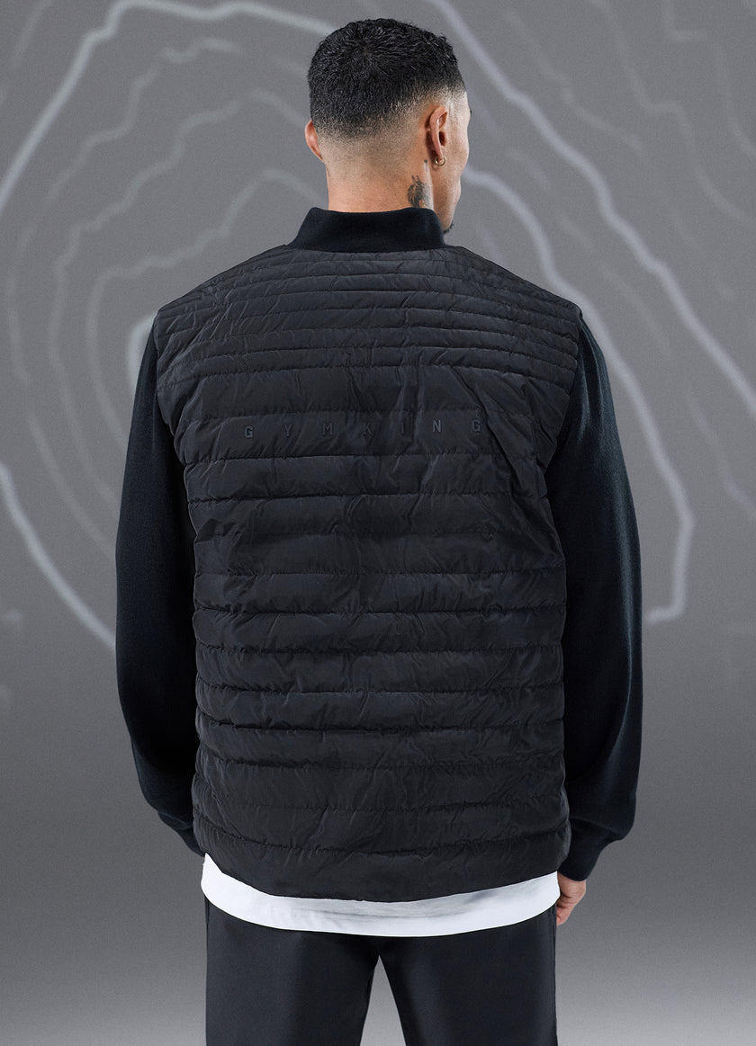 Gym King Rebellion Rushmore Light Quilted Knit Jacket - Black