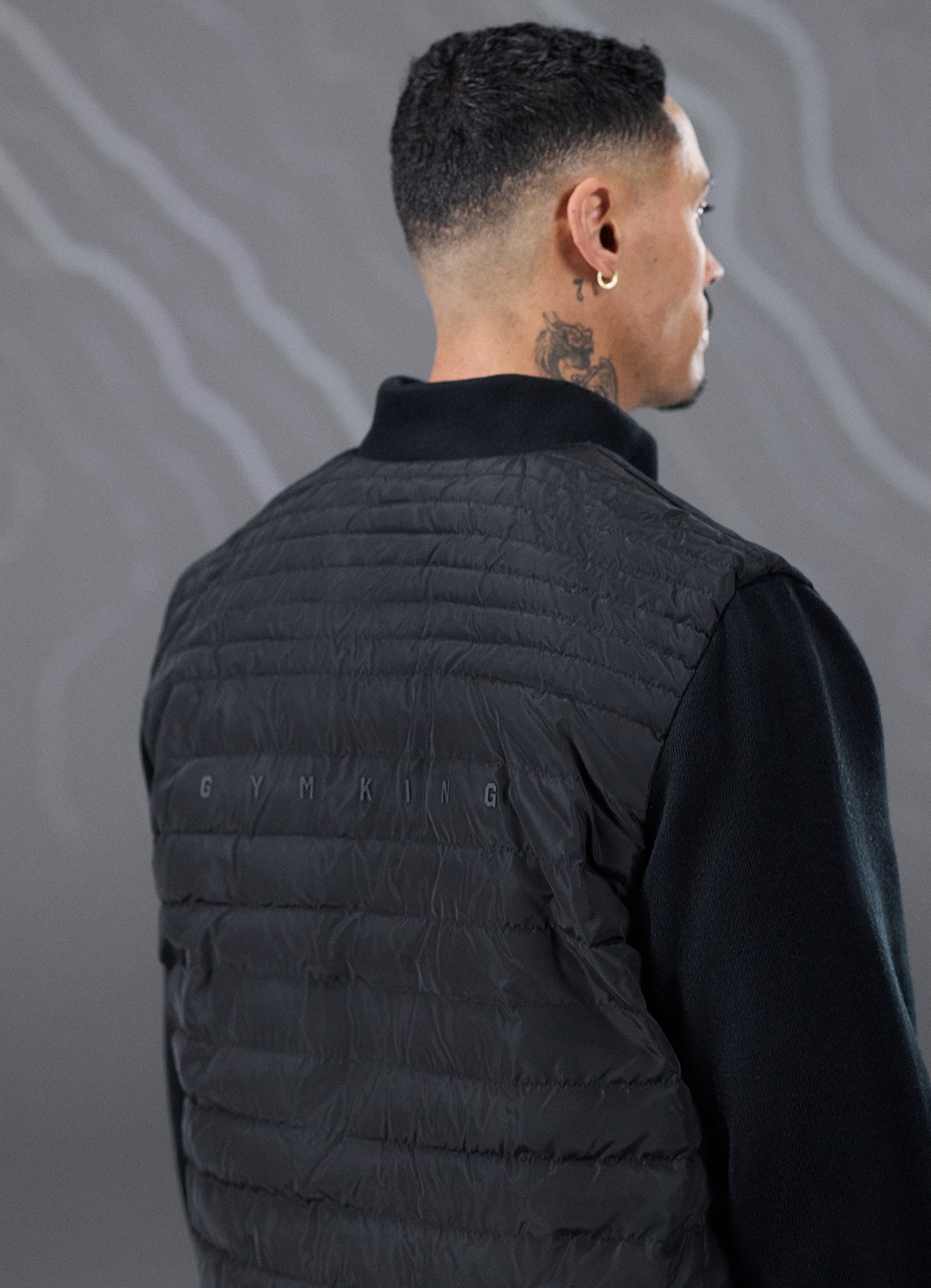 Gym King Rebellion Rushmore Light Quilted Knit Jacket - Black