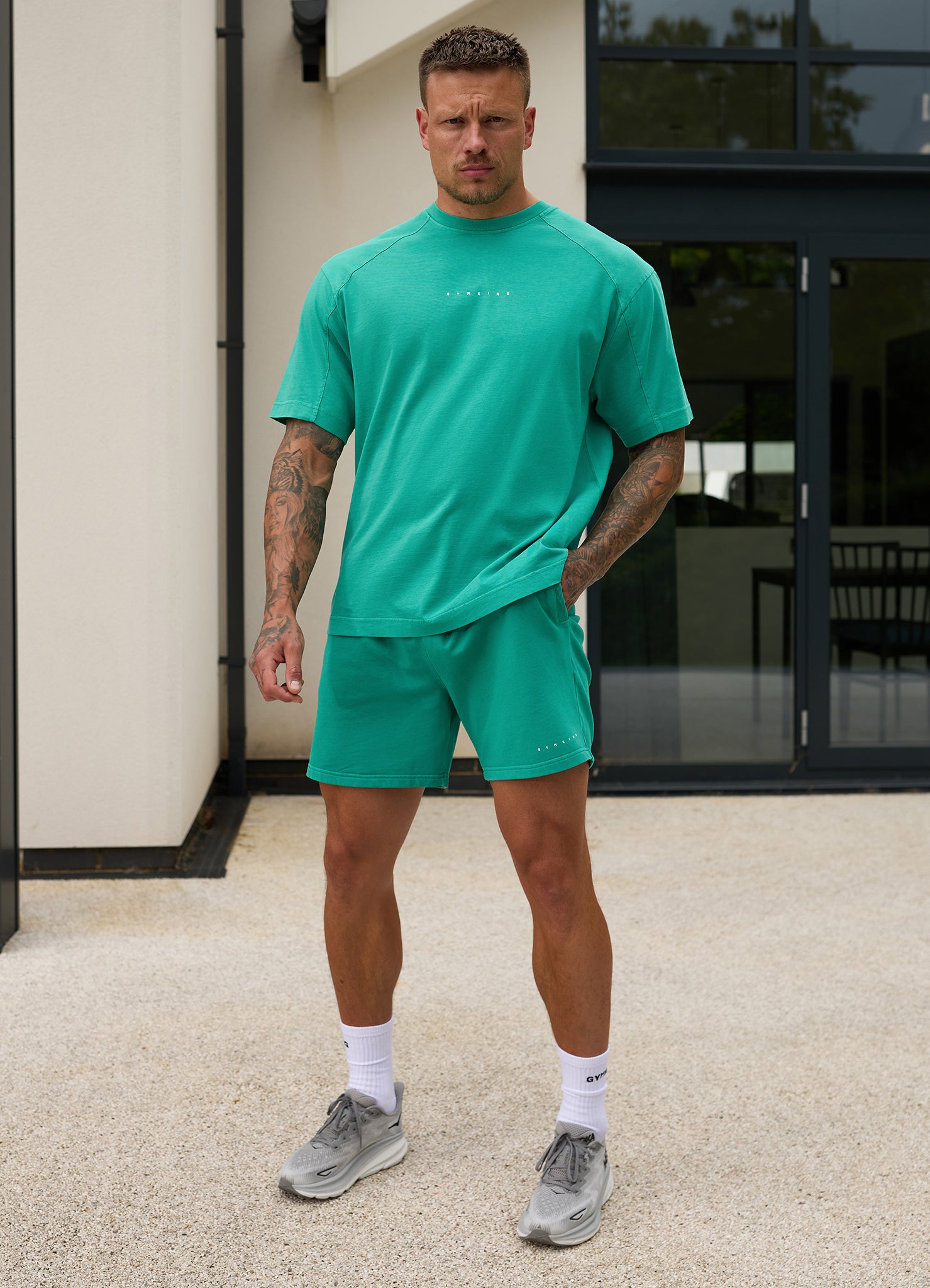 Gym King Purpose Washed Tee - Aqua Teal