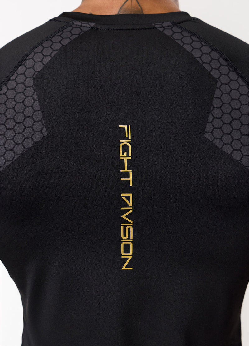 Gym King Fight Division Combat Short Sleeve Rash Guard - Black