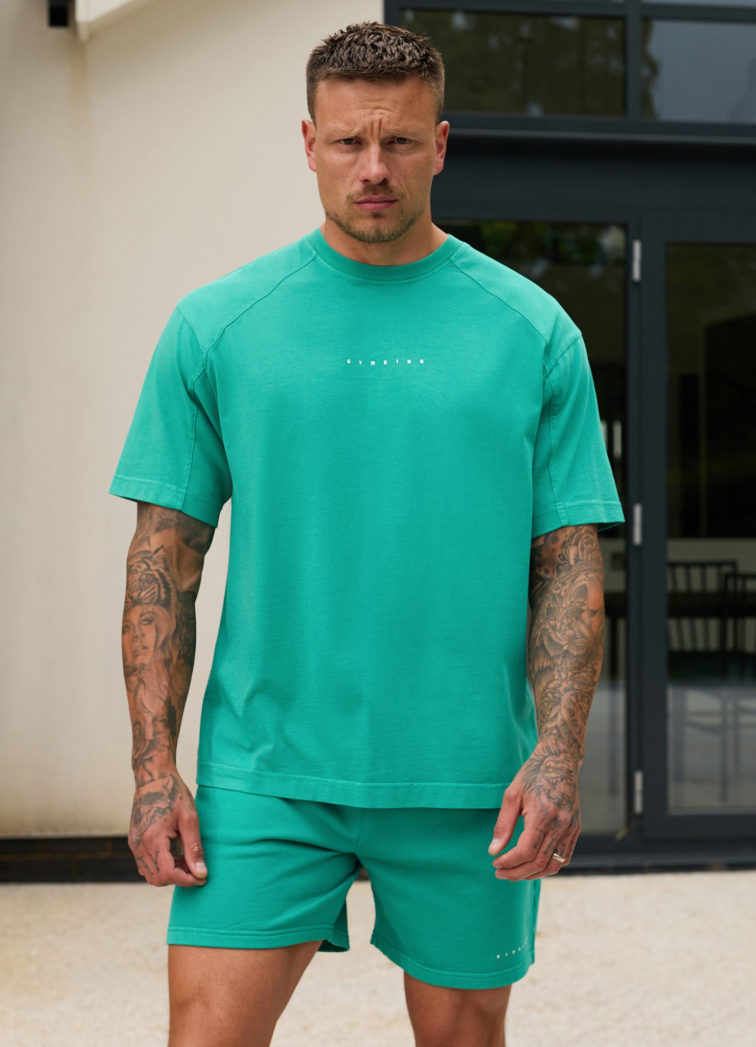 Gym King Purpose Washed T-Shirt - Aqua Teal
