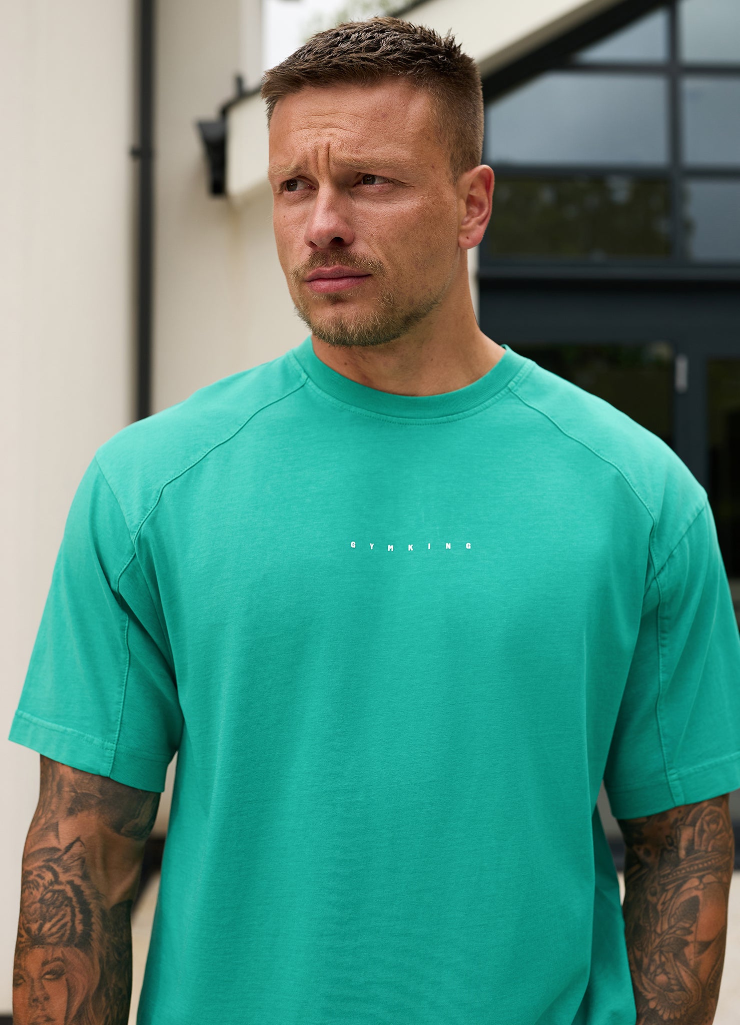 Gym King Purpose Washed Tee - Aqua Teal