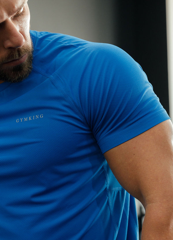 Gym King Energy Linear Tee - Royal Blue