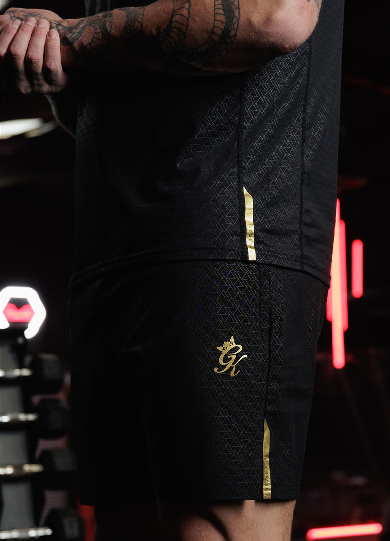 Gym King Debossed Short - Black/Gold