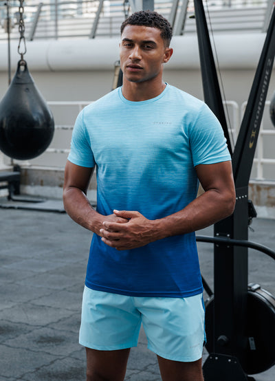 Gym King Ombre Space Dye Tee - Ocean Breeze