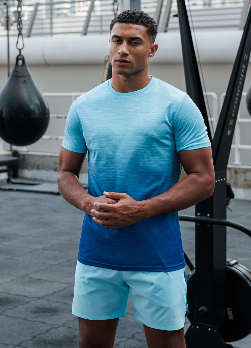 Gym King Ombre Space Dye Tee - Ocean Breeze