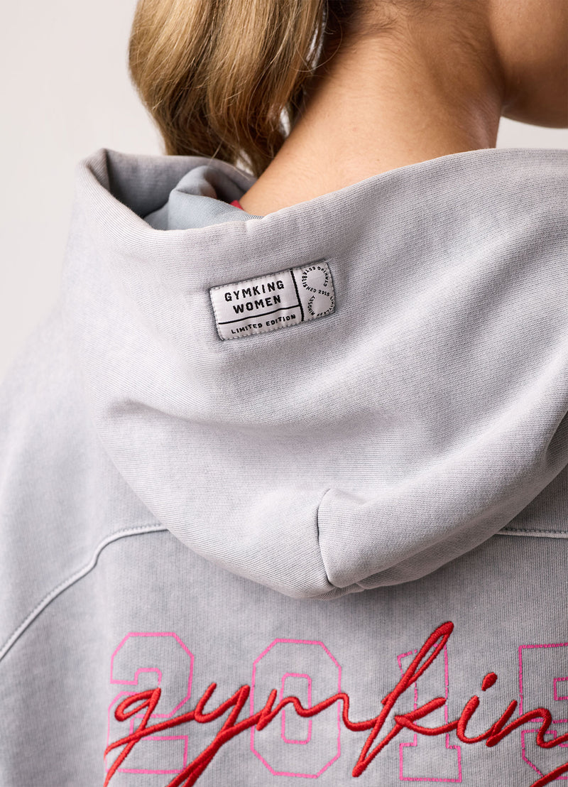 Gym King Limitless Oversized Hood - Washed Light Grey